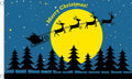 MERRY CHRISTMAS MOON Santa and Reindeer 5x3 feet FLAG 150cm x 90cm