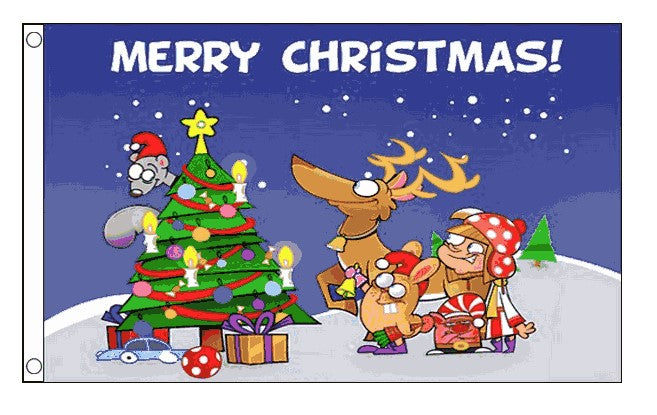 CHRISTMAS SCENE Xmas 5x3 feet FLAG 150cm x 90cm