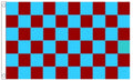 CLARET AND BLUE CHECKERED 5x3 feet FLAG 150cm x 90cm