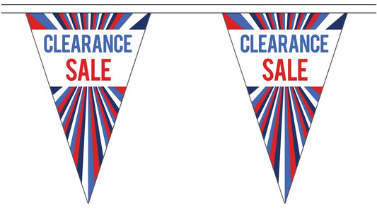 CLEARANCE SALE FLAG BUNTING TRIANGULAR 5 metres SHOPS STORES