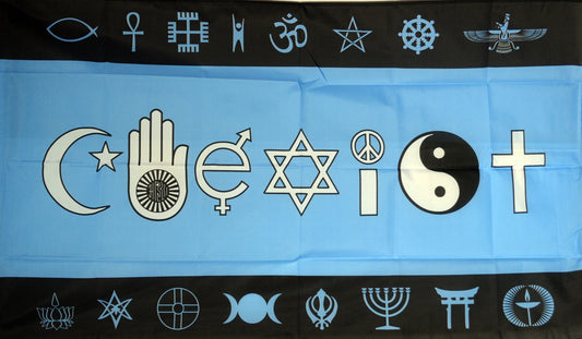 COEXIST Co exist 5x3 feet FLAG 150cm x 90cm religions of the world