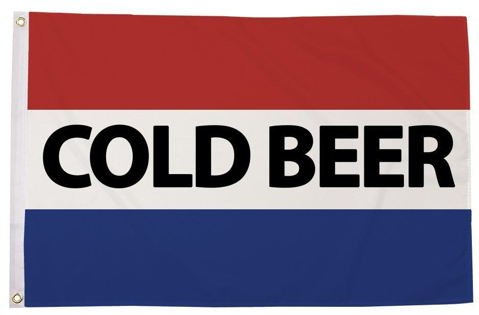 COLD BEER 5x3 feet FLAG 150cm x 90cm Barbeque party ale