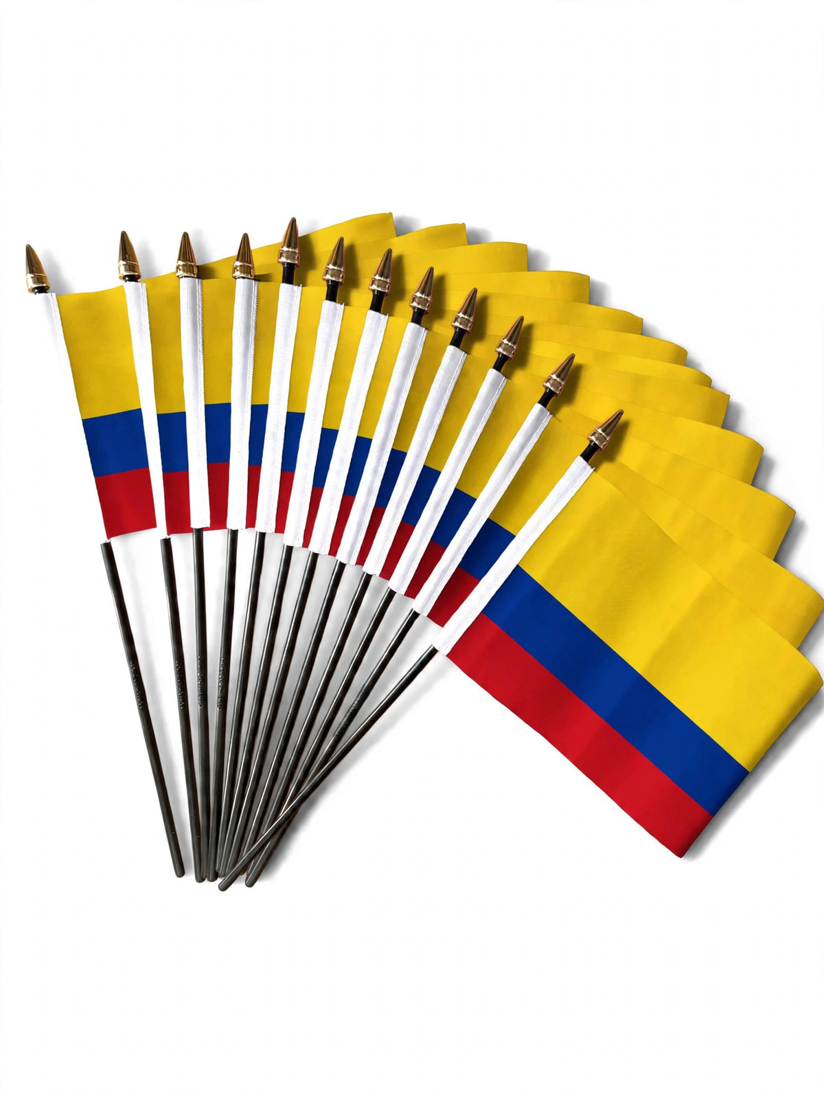 COLOMBIA SMALL HAND FLAGS Pack of 12