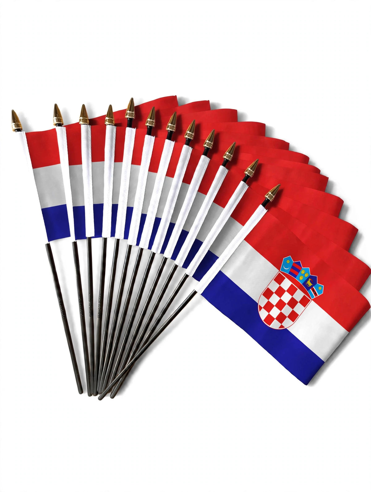 CROATIA SMALL HAND FLAGS Pack of 12