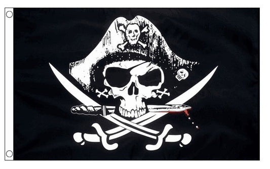 CROSSED SABRES PIRATE FLAG  150cm x 90cm (5x3 feet)