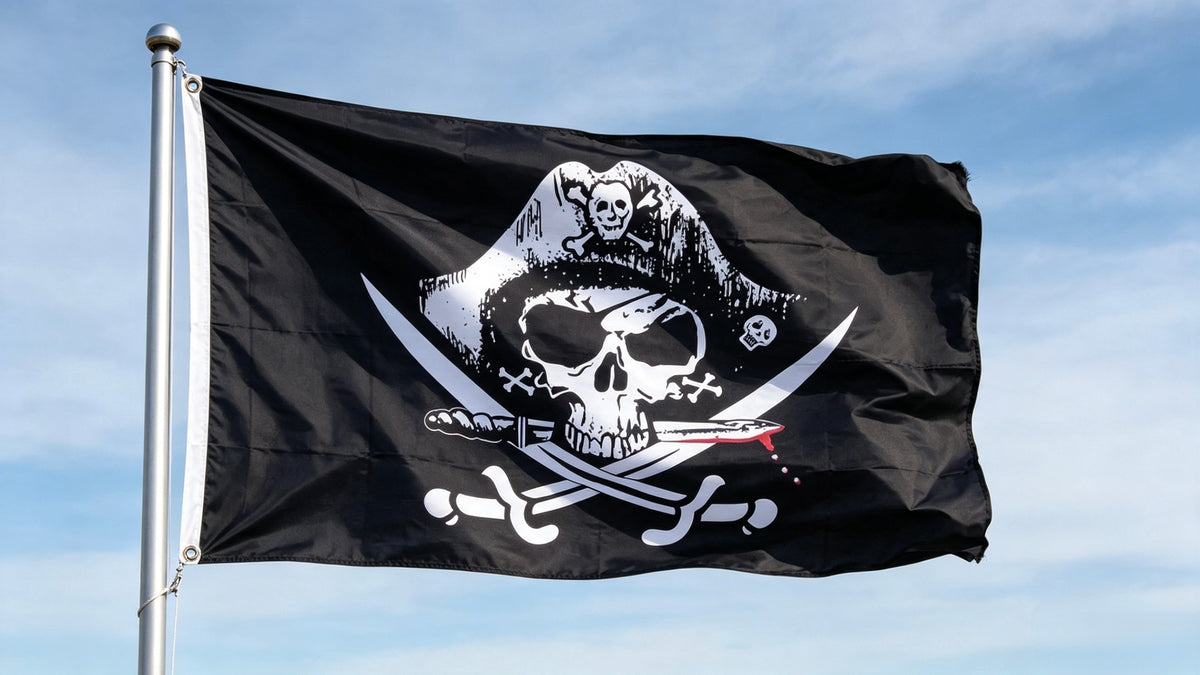 PIRATE CROSSED SABRES 8x5 feet FLAG 150cm x 240cm flags PIRATES COFFIN DRAPE
