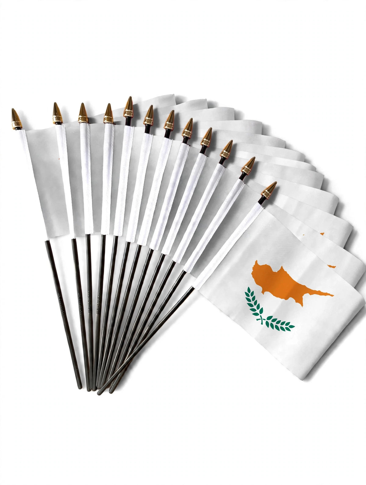 CYPRUS SMALL HAND FLAGS Pack of 12