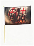 UNION JACK LIONS Patriotic 18" x 12" LARGE HAND FLAG 45cm x 30cm 60cm pole