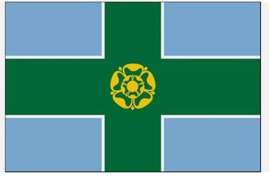 PACK OF 4 DERBYSHIRE COUNTY FLAG 18" X 12" DERBY Courtesy flags