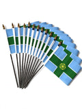 DERBYSHIRE SMALL HAND FLAGS Pack of 12