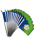 EAST RIDING OF YORKSHIRE SMALL HAND FLAGS Pack of 12