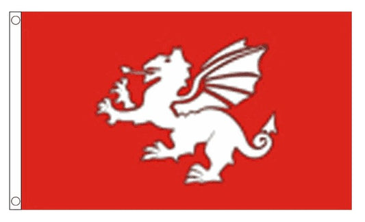ENGLISH WHITE DRAGON (C) FLAG 150cm x 90cm (5x3 feet)