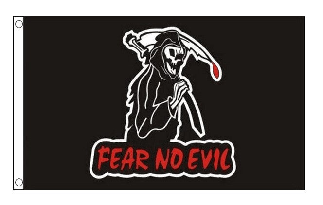 FEAR NO EVIL PIRATE FLAG 5 X 3 FEET FLAG polyester fabric GRIM REAPER PIRATES