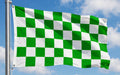GREEN AND WHITE CHECKERED FLAG 150cm x 90cm (5x3 feet)