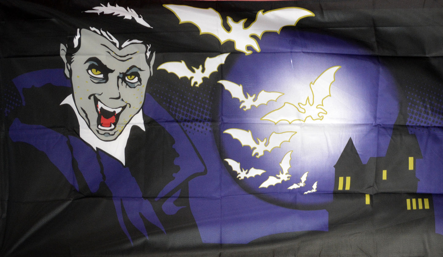 HALLOWEEN DRACULA AND BAT 5x3 feet FLAG 150cm x 90cm
