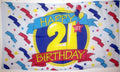 HAPPY 21st BIRTHDAY FLAG 5X3 FEET TWENTY ONE 21 Party celebration coming of age