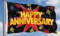HAPPY ANNIVERSARY FLAG 240cm x 150cm (8x5 feet)