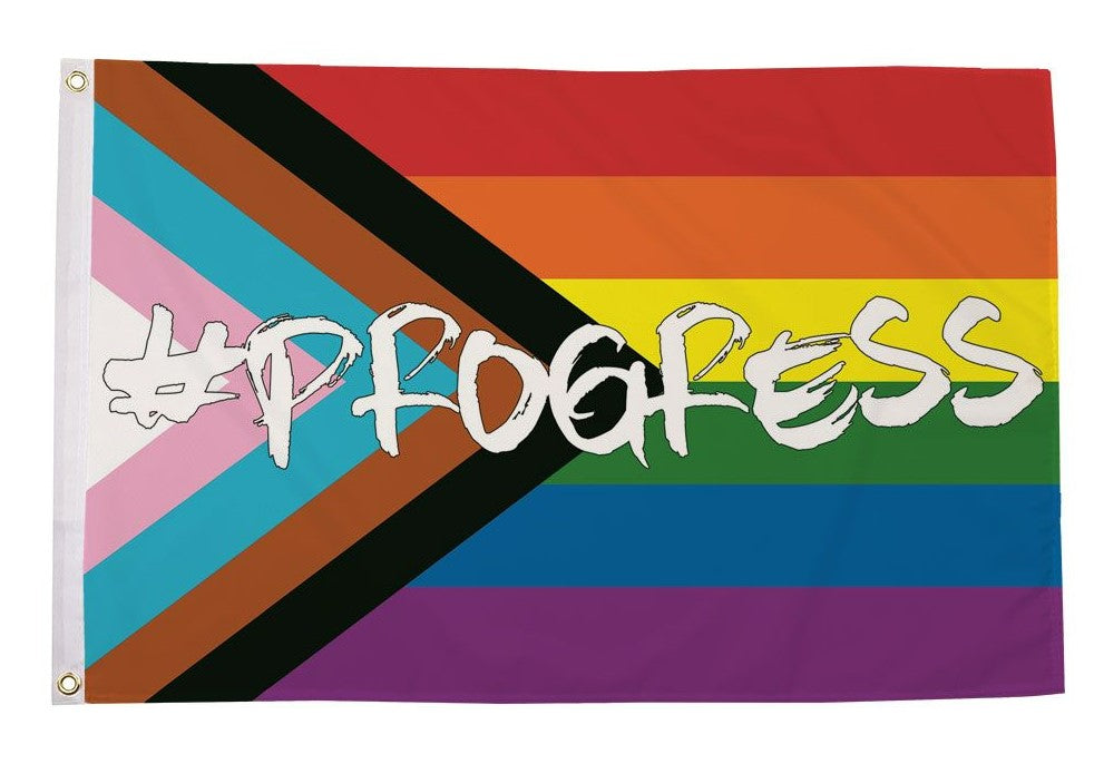 HASHTAG PROGRESS PRIDE FLAG 150cm x 90xcm (5x3 feet)