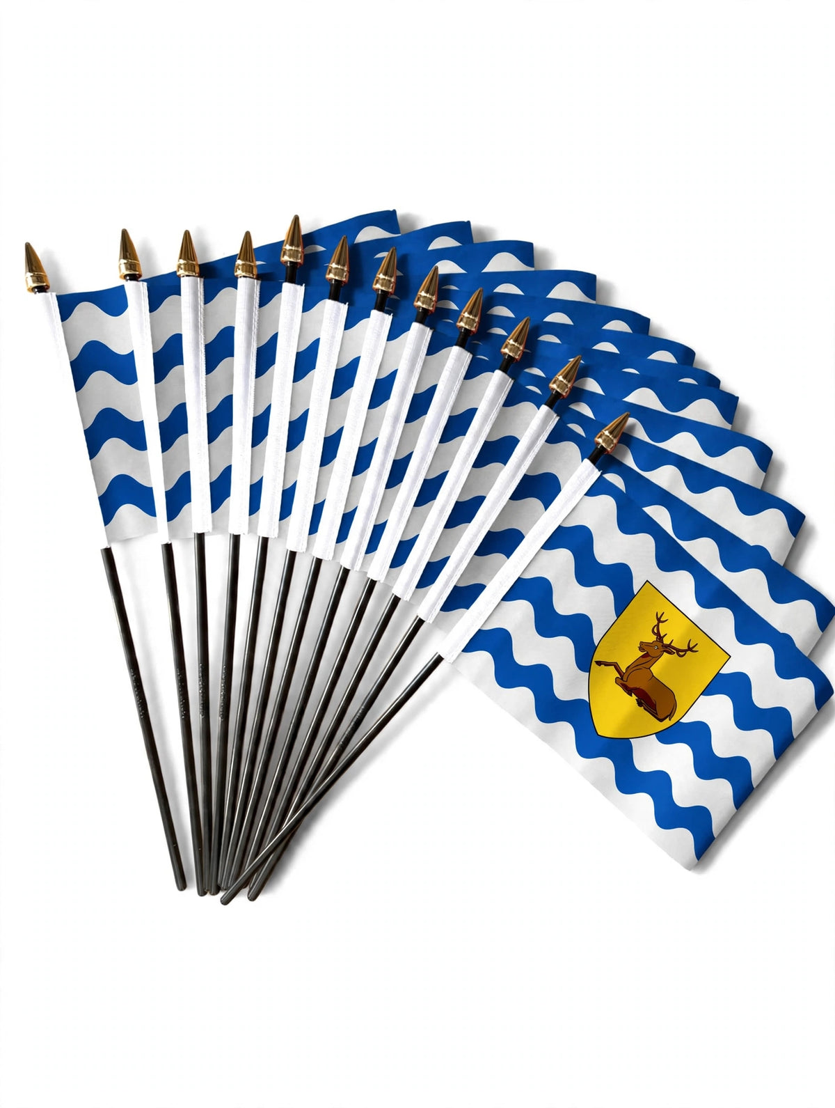 HERTFORDSHIRE SMALL HAND FLAGS Pack of 12