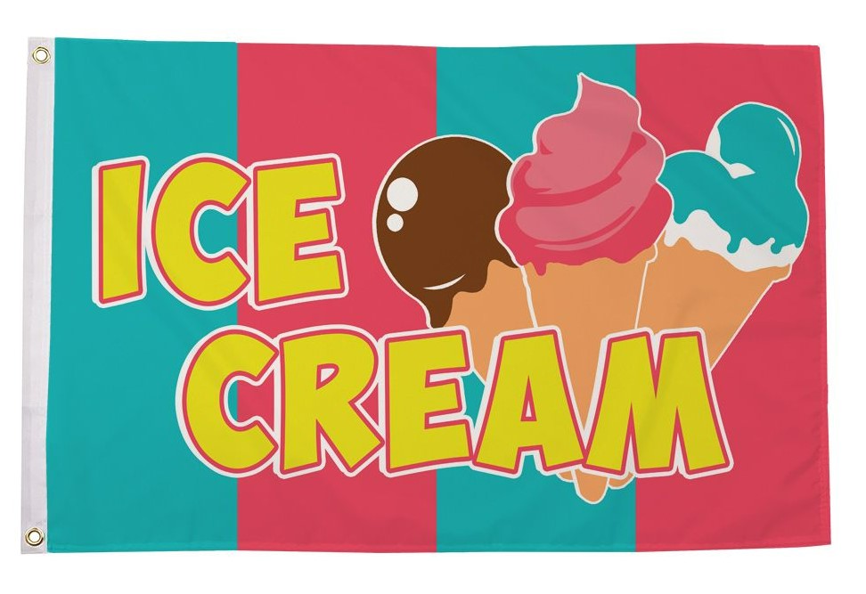 ICE CREAM 5x3 feet FLAG 150cm x 90cm