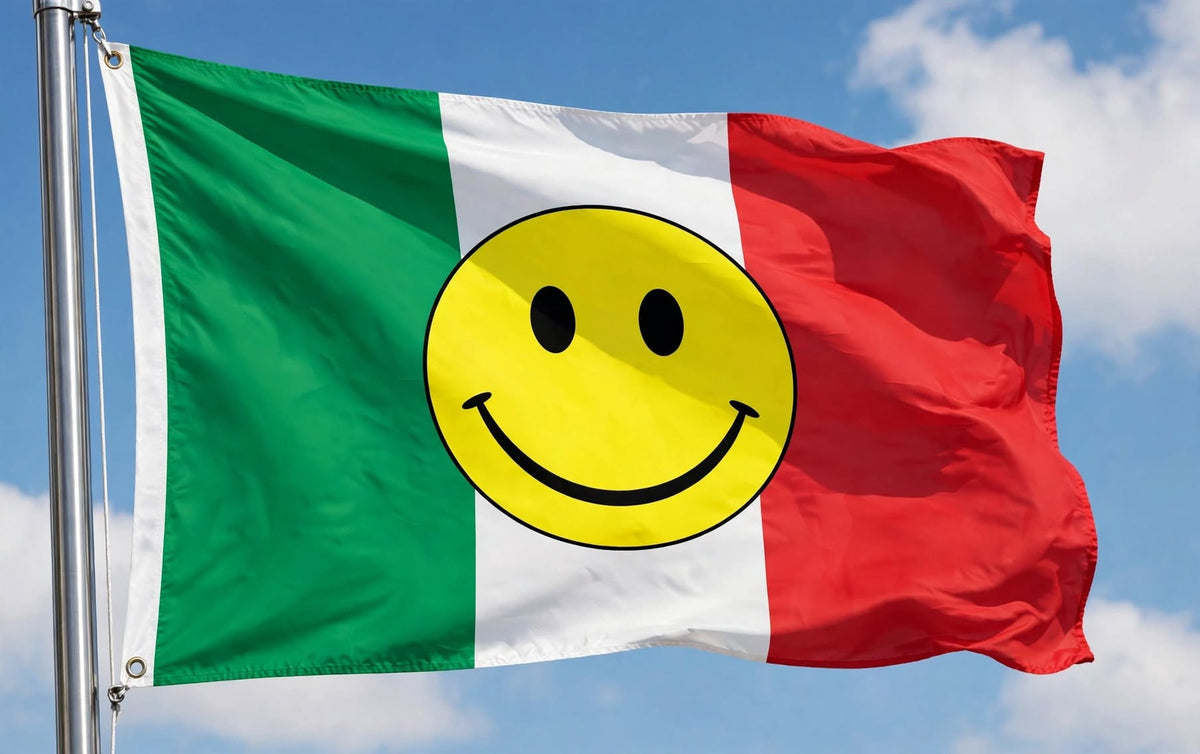 ITALY HAPPY FACE FLAG 150cm x 90cm (5x3 feet)