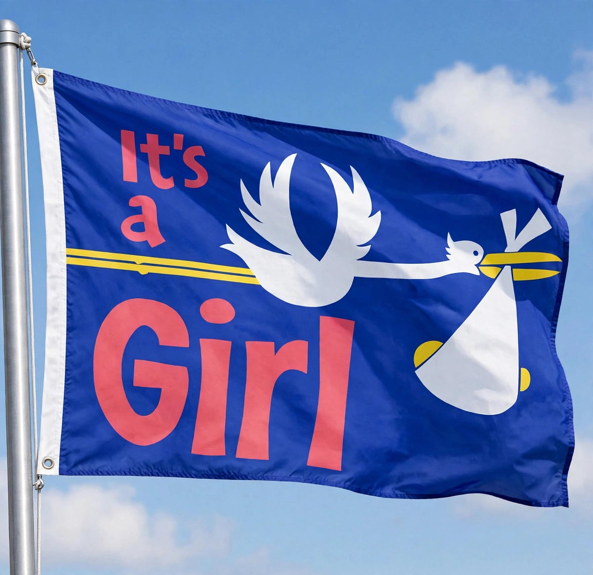 IT'S A GIRL Party flag 5X3 BIRTHDAY BIRTH HAPPY DAY