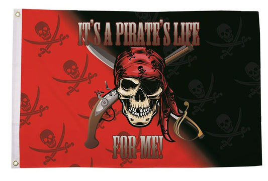 A PIRATES LIFE Red/Black Flag 150cm x 90cm  (5ft x 3ft)