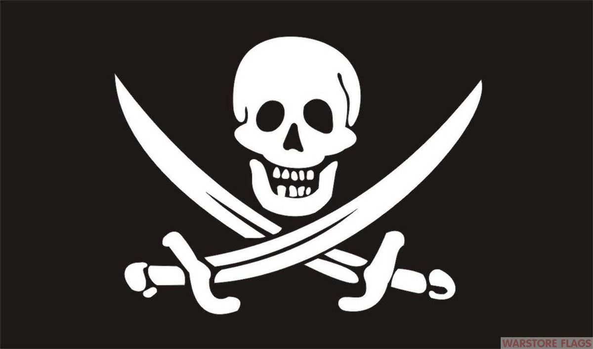 CALICO JACK RACKHAM PIRATE 8x5 feet FLAG 150cm x 240cm PIRATES COFFIN DRAPE