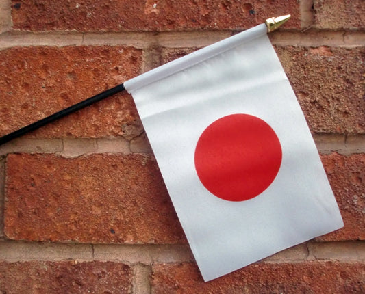 JAPAN SMALL HAND WAVING FLAG 6"X4" flags JAPANESE