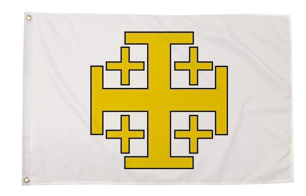 JERUSALEM CROSS Christian Crusades 5x3 feet FLAG 150cm x 90cm Christianity