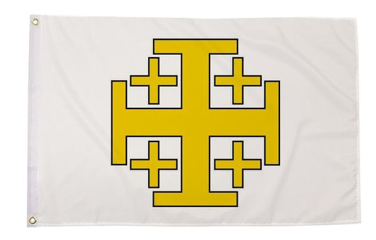JERUSALEM CROSS Christian Crusades 5x3 feet FLAG 150cm x 90cm Christianity