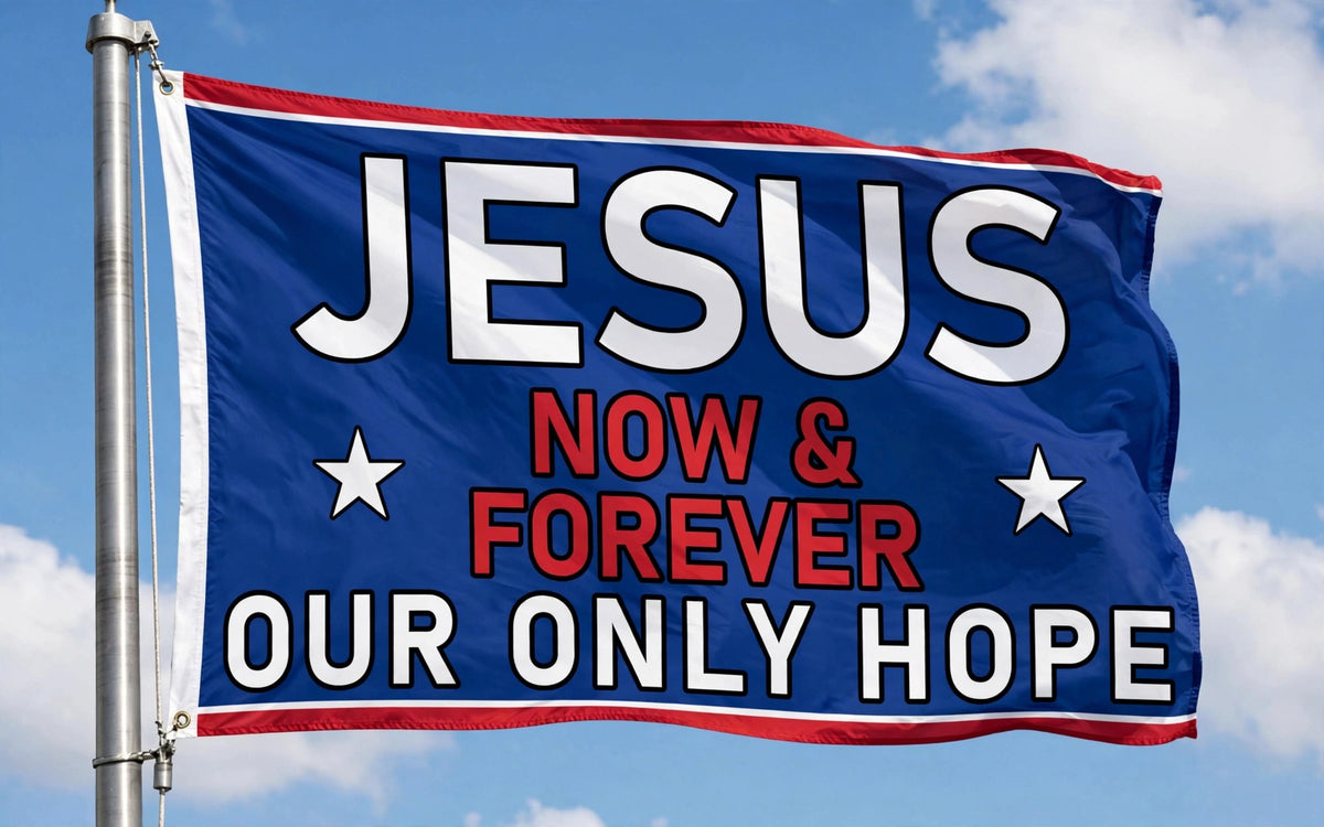 JESUS OUR ONLY HOPE Christian 5x3 feet FLAG 150cm x 90cm