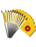 LANCASHIRE (YELLOW) SMALL HAND FLAGS Pack of 12