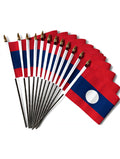 LAOS SMALL HAND FLAGS Pack of 12