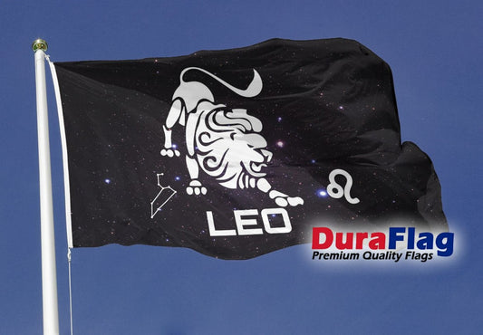 LEO STAR SIGN FLAG Horoscope DURAFLAG 150cm x 90cm QUALITY FLAG with clips
