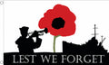 LEST WE FORGET NAVY 5x3 feet FLAG 150cm x 90cm