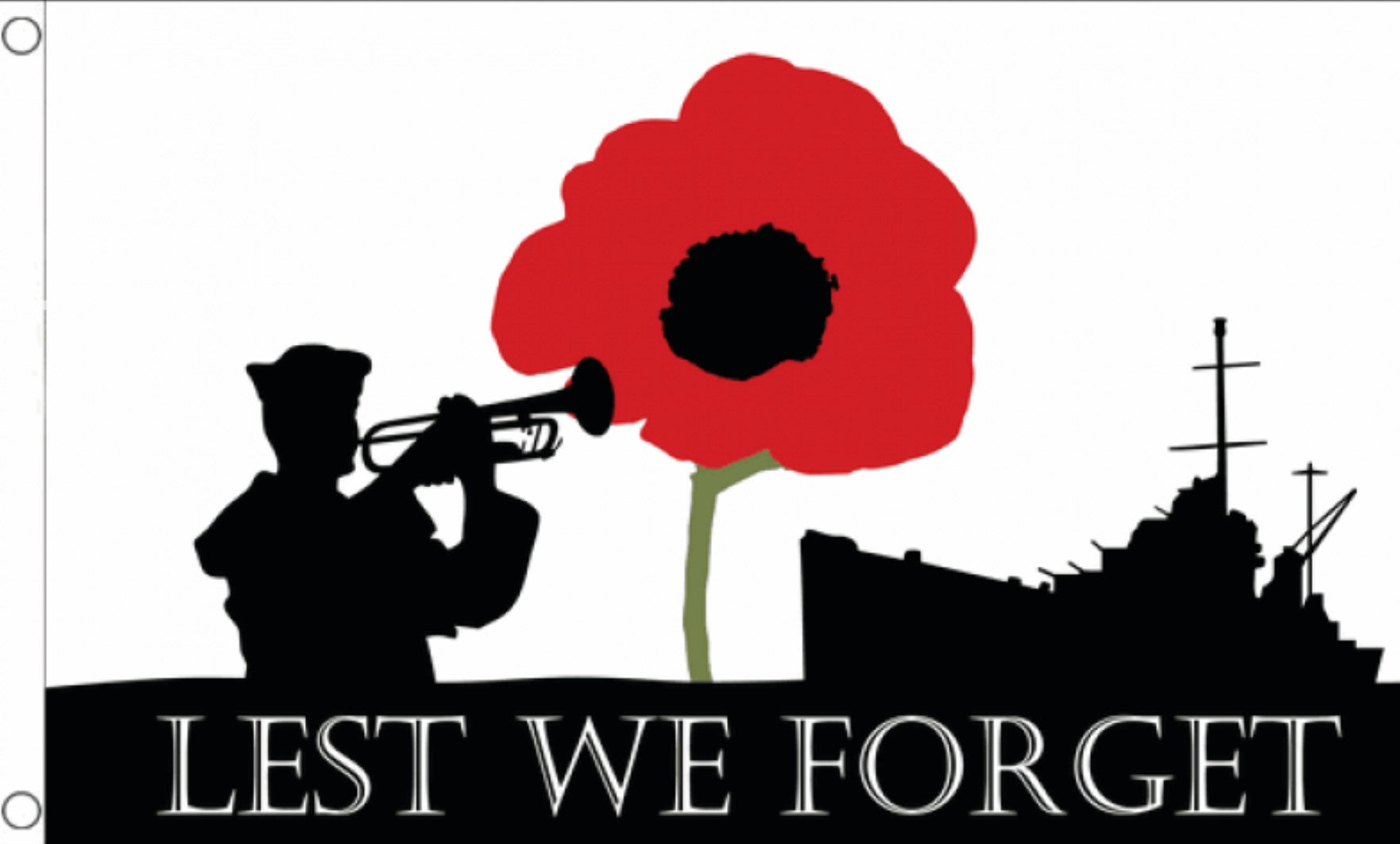 LEST WE FORGET NAVY 5x3 feet FLAG 150cm x 90cm