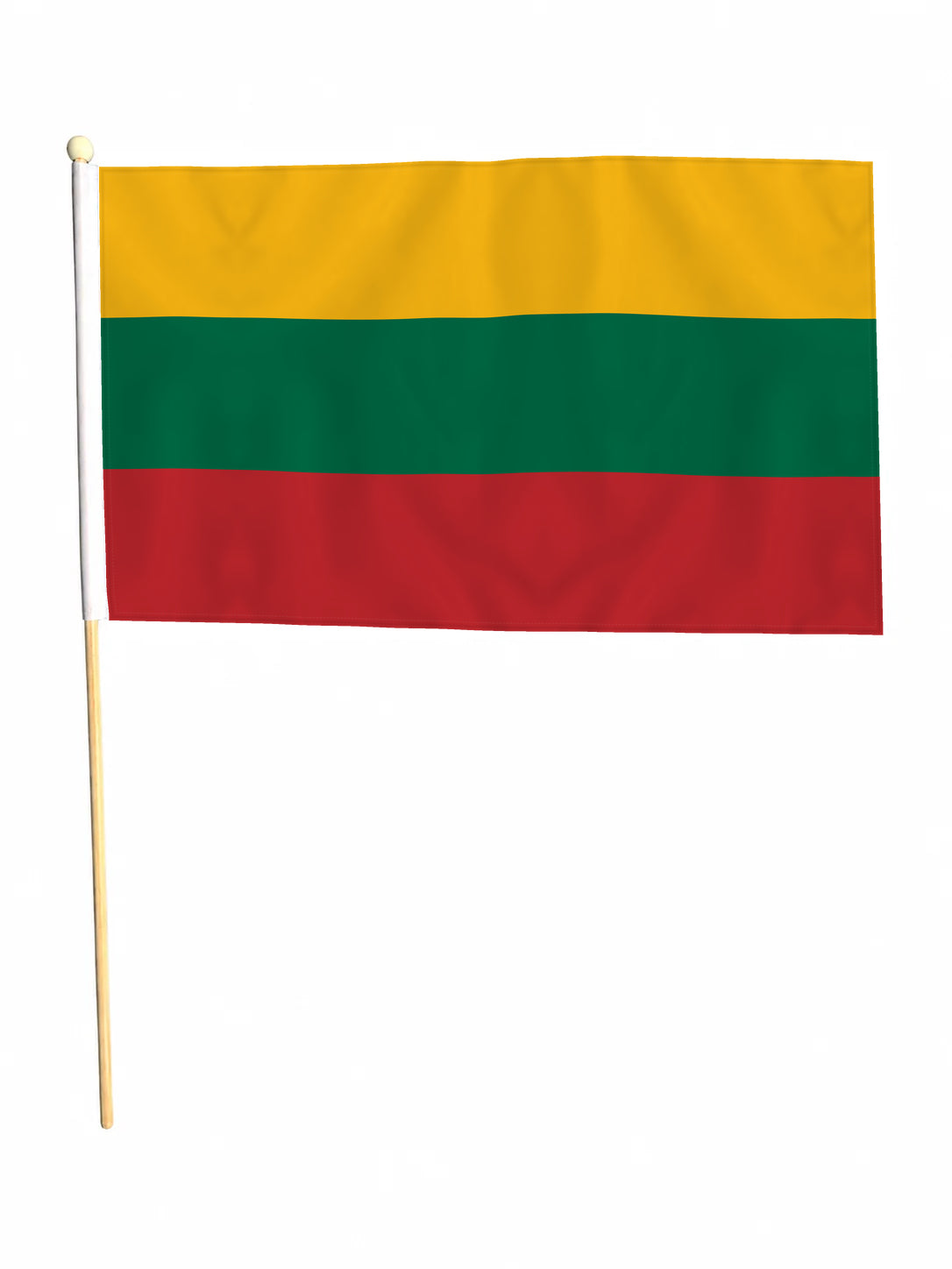 LITHUANIA EUROPE 18" x 12" LARGE HAND WAVING COURTESY FLAG & POLE