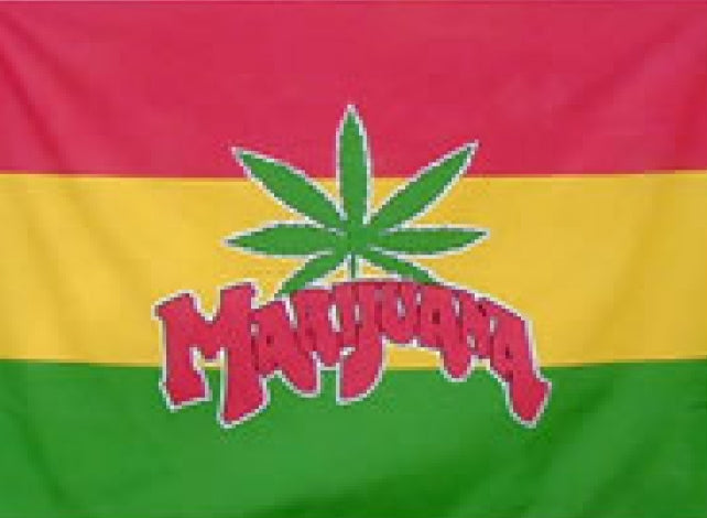 MARIJUANA FLAG 3x2 feet polyester 90cm x 60cm flags RASTA REGGAE RASTAFARIAN