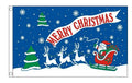 MERRY CHRISTMAS BLUE 5x3 feet FLAG 150cm x 90cm SANTA