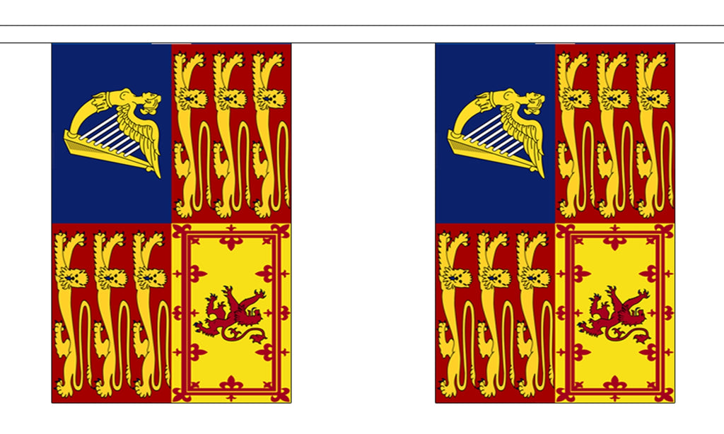 ROYAL STANDARD Elizabeth II 9 METRE BUNTING 30 FLAGS flag 22cm x 15cm