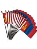 MONGOLIA SMALL HAND FLAGS Pack of 12
