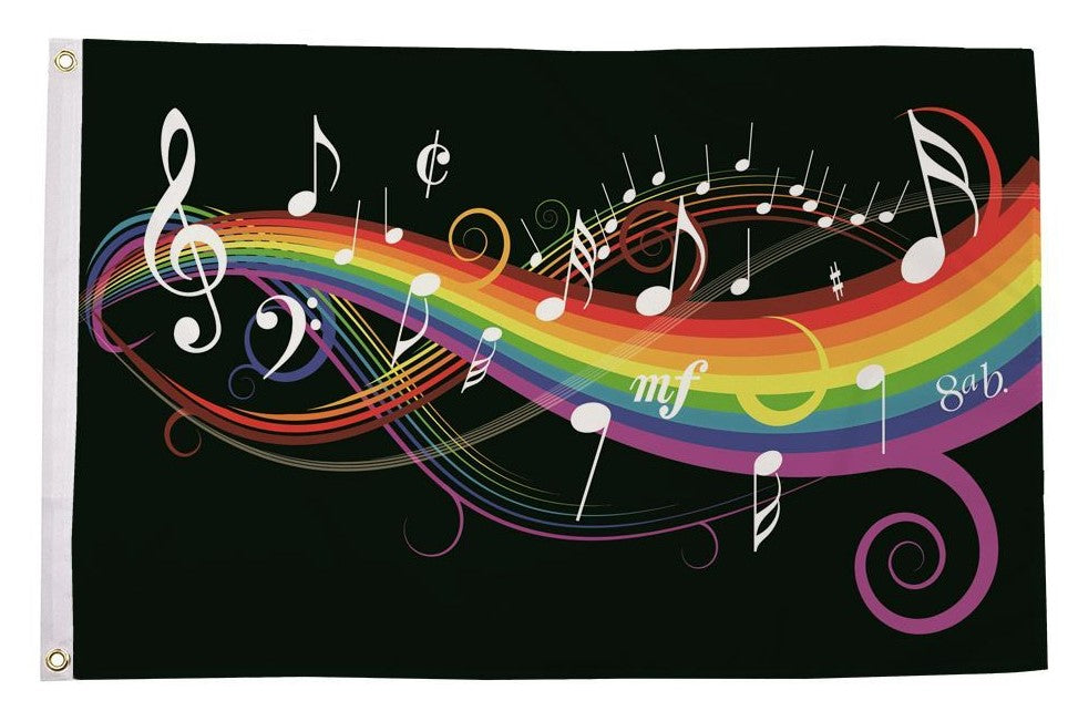 MUSICAL NOTES FLAG 150cm x 90cm (5x3 feet)