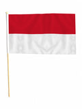 MONACO EUROPE 18" x 12" LARGE HAND WAVING COURTESY FLAG & POLE