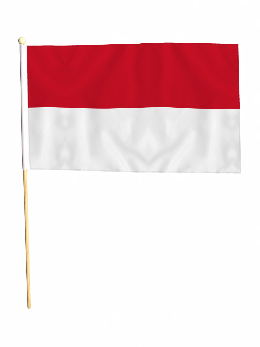 MONACO EUROPE 18" x 12" LARGE HAND WAVING COURTESY FLAG & POLE