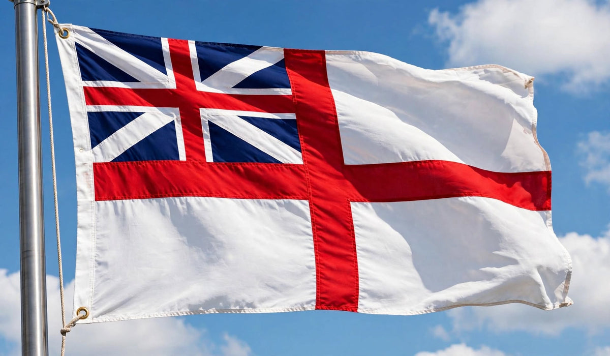 NAVAL ENSIGN WHITE SQUADRON FLAG 150cm x 90cm (5x3 feet)