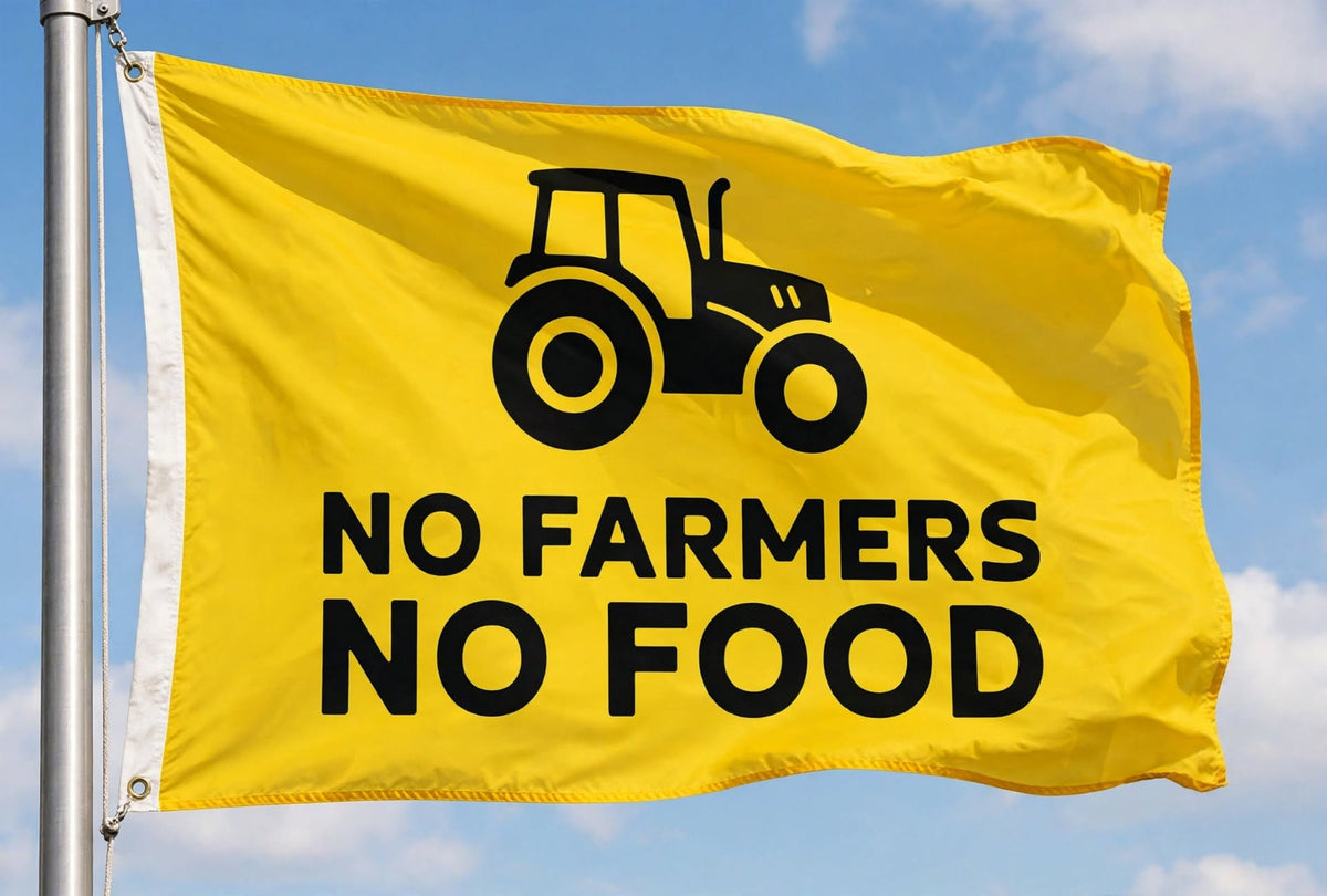 NO FARMERS NO FOOD FLAG 150cm x 90cm (5x3 feet)