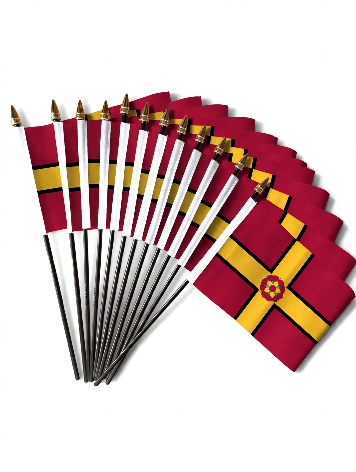 NORTHAMPTONSHIRE SMALL HAND FLAGS Pack of 12