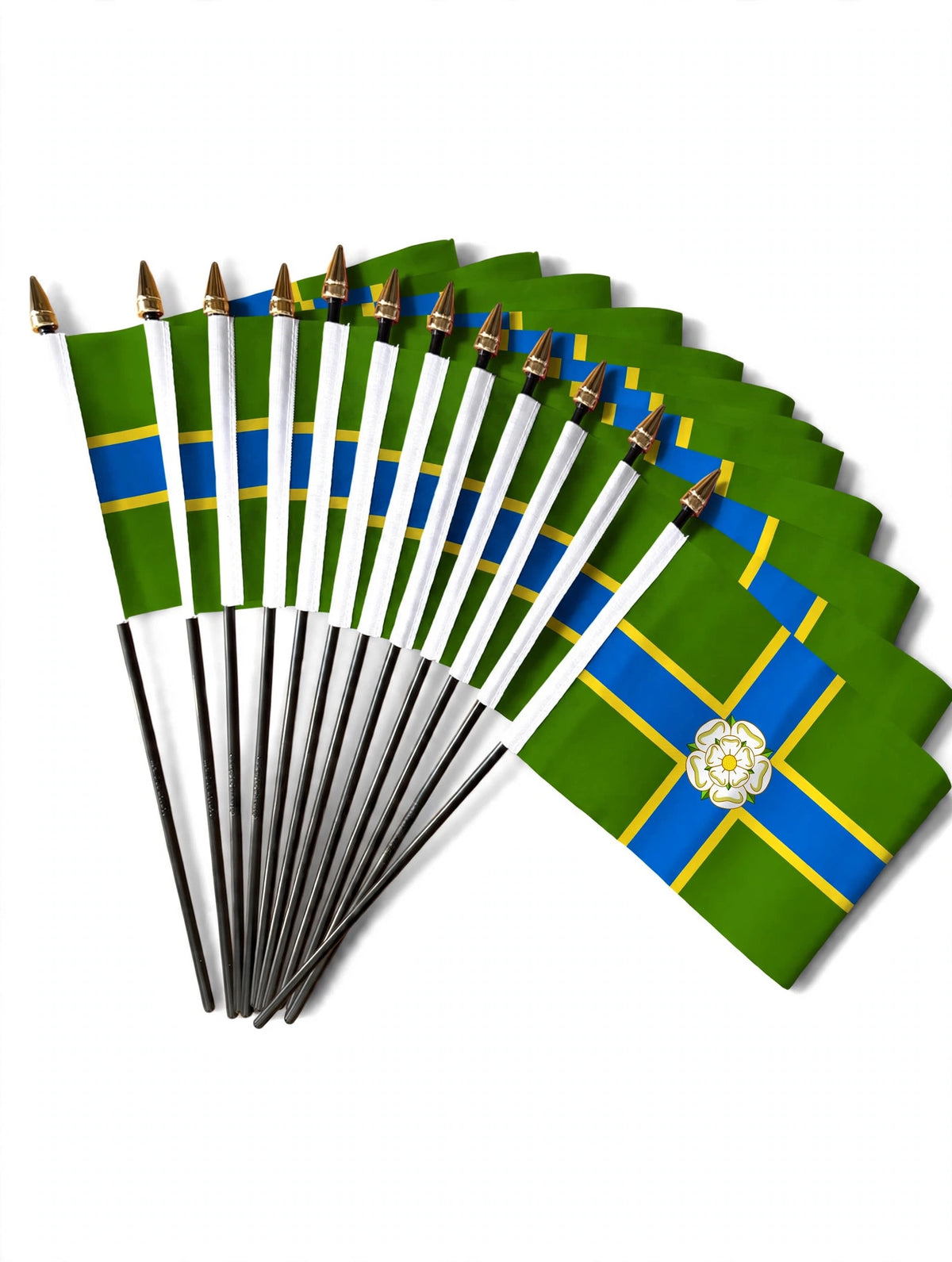NORTH RIDING OF YORKSHIRE SMALL HAND FLAGS Pack of 12