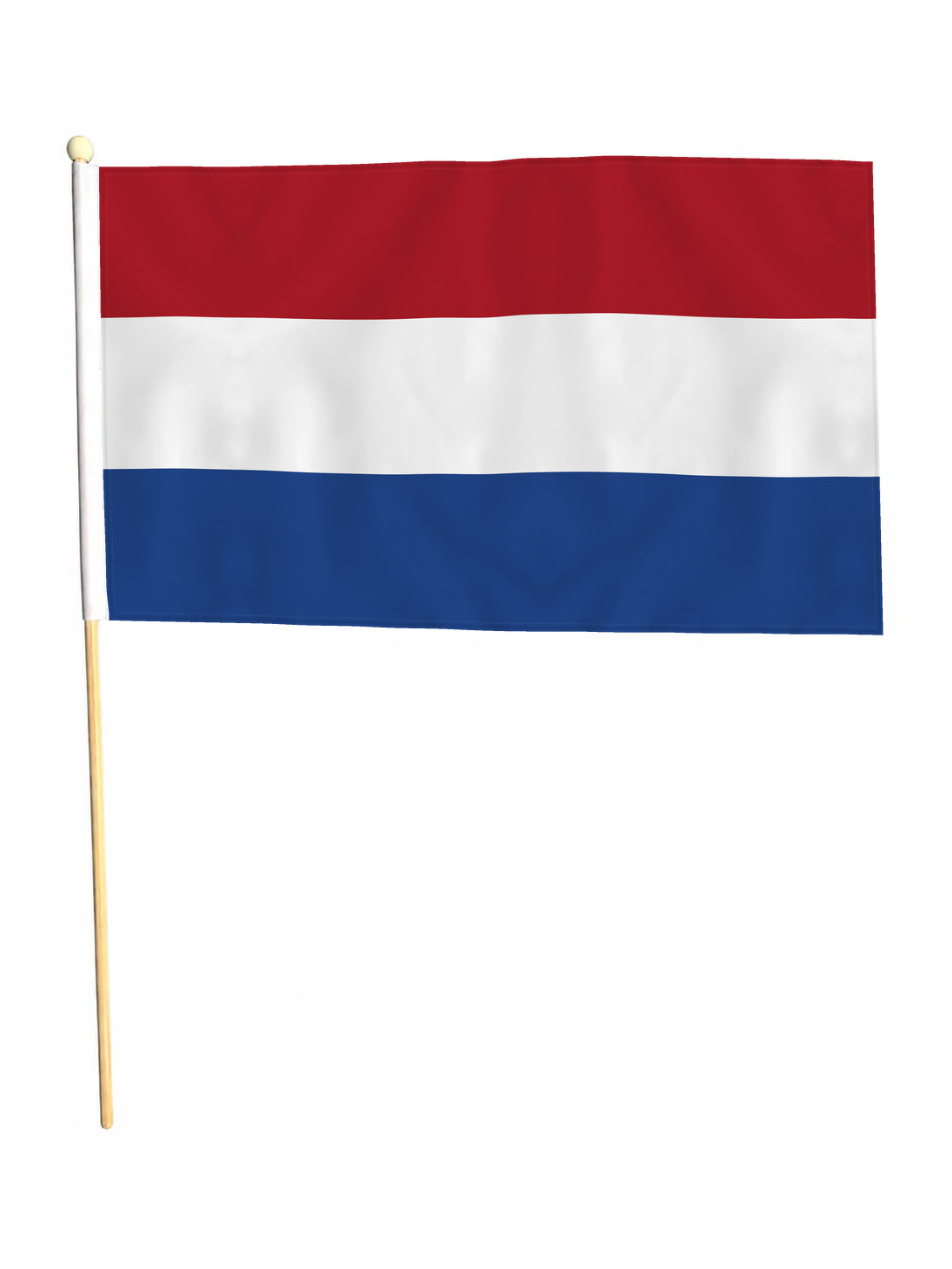 NETHERLANDS LARGE HAND WAVING FLAG 18" X 12" WITH 24" POLE Holland Amsterdam
